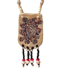 Clay Hand Made Wearable Art Job’s Tears Bead Necklace Polymer‎ Festival Hippie
